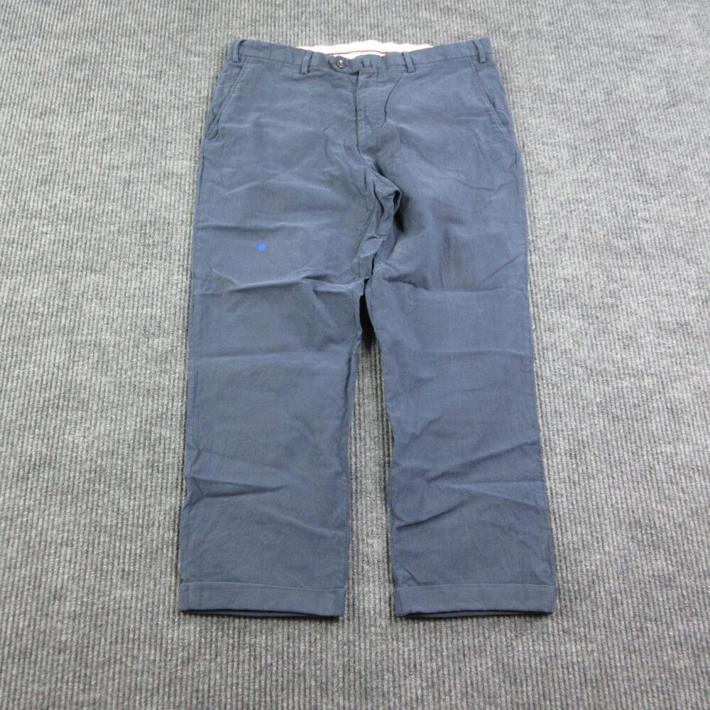 Loro Piana Pants Mens Italian 54 Blue Corduroy Chino Cuffed Flat Front 35x26*
